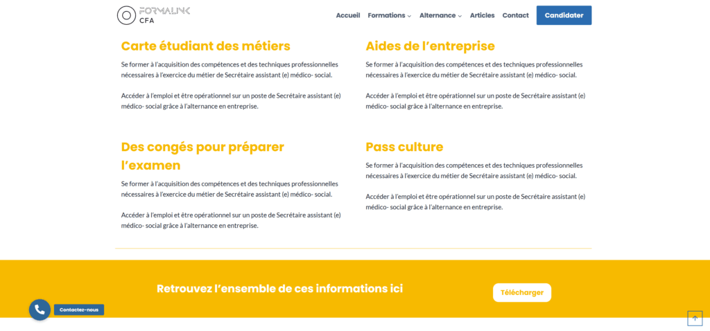 FormalinkCFA - Page Alternance